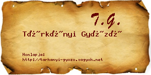 Tárkányi Győző névjegykártya
